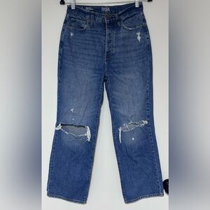 A.N.A. Highest Rise Vintage Denim Distressed Straight Jeans Size 2